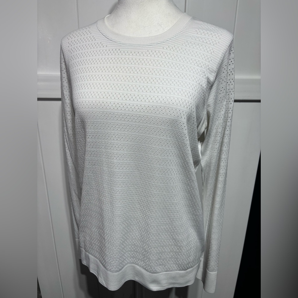 Lululemon white mesh long sleeve top